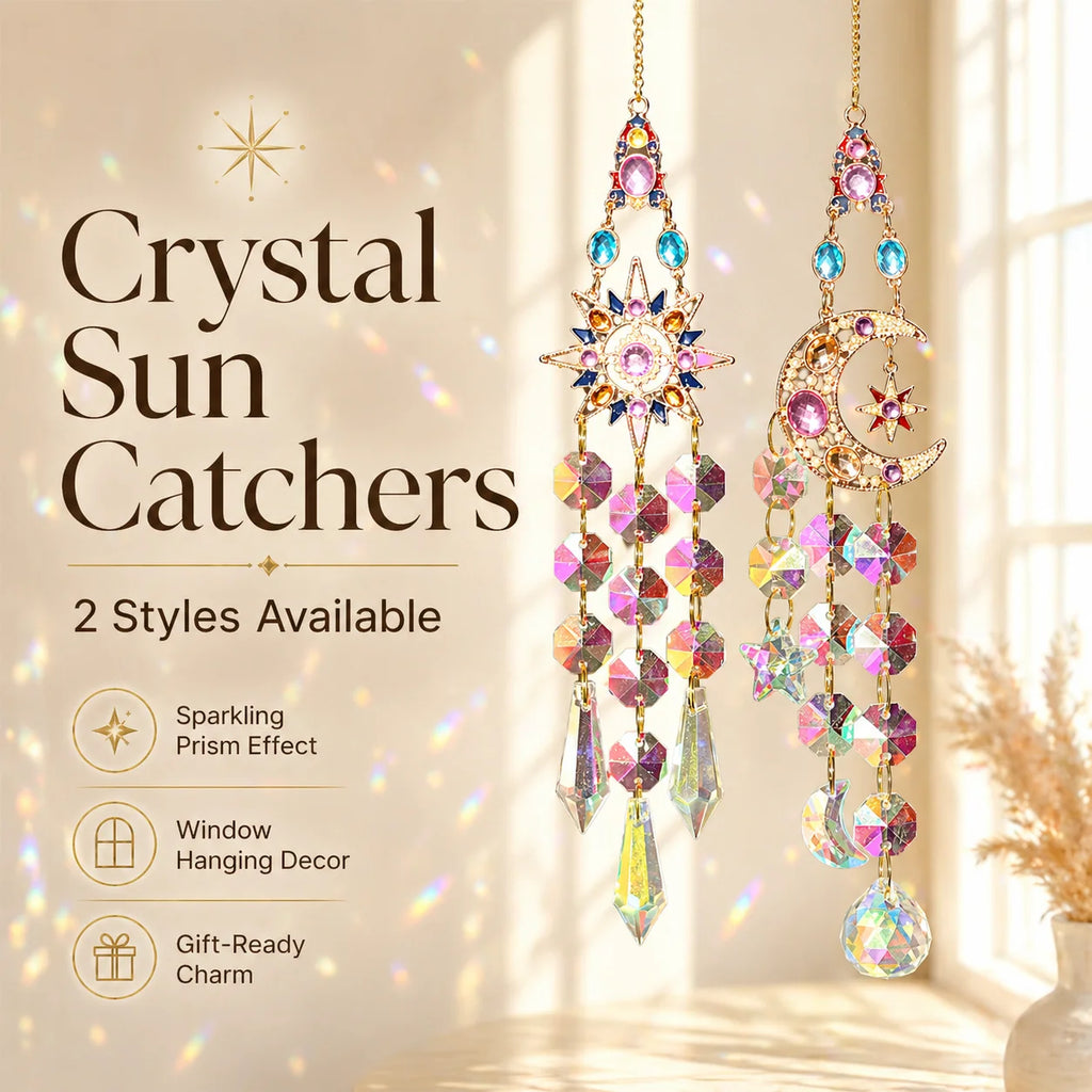 Crystal Sun Catcher Window Hanging – Rainbow Prism Pendant