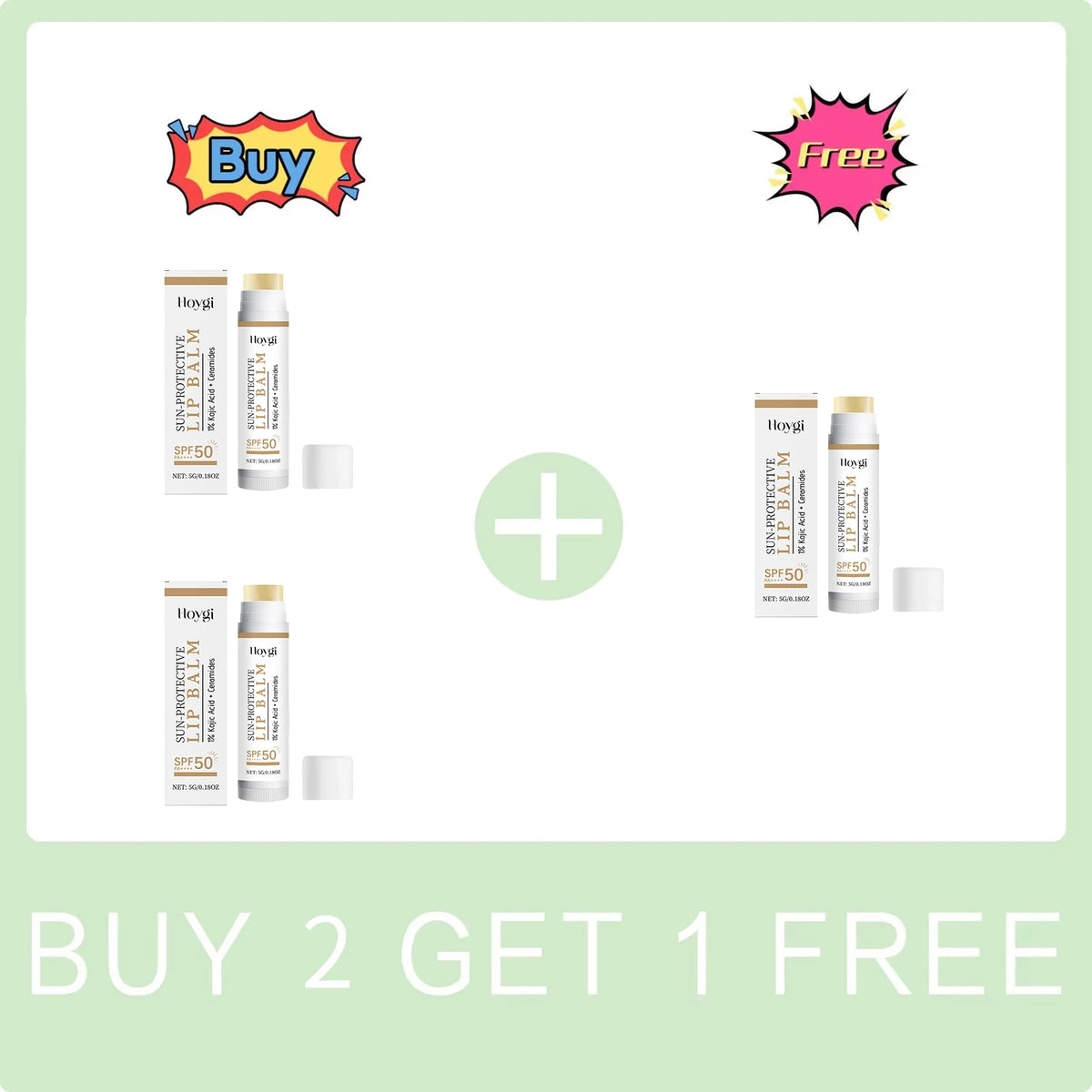 SPF 50+ Lip Balm with Kojic Acid & Ceramide | Hoygi