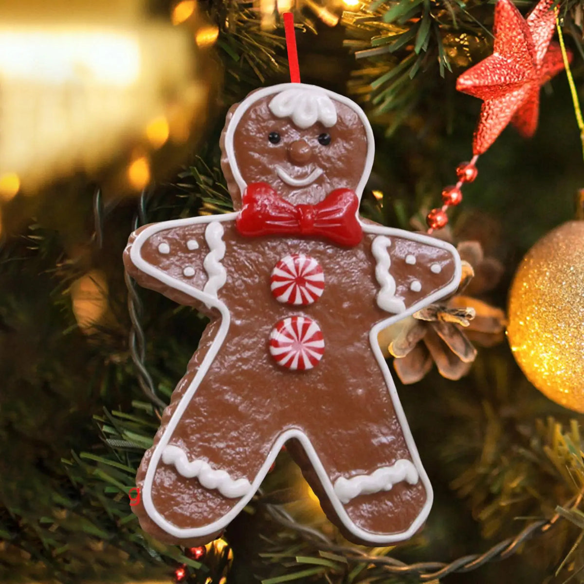 Soft Clay Gingerbread Christmas Hanging Ornament | Holiday Decor