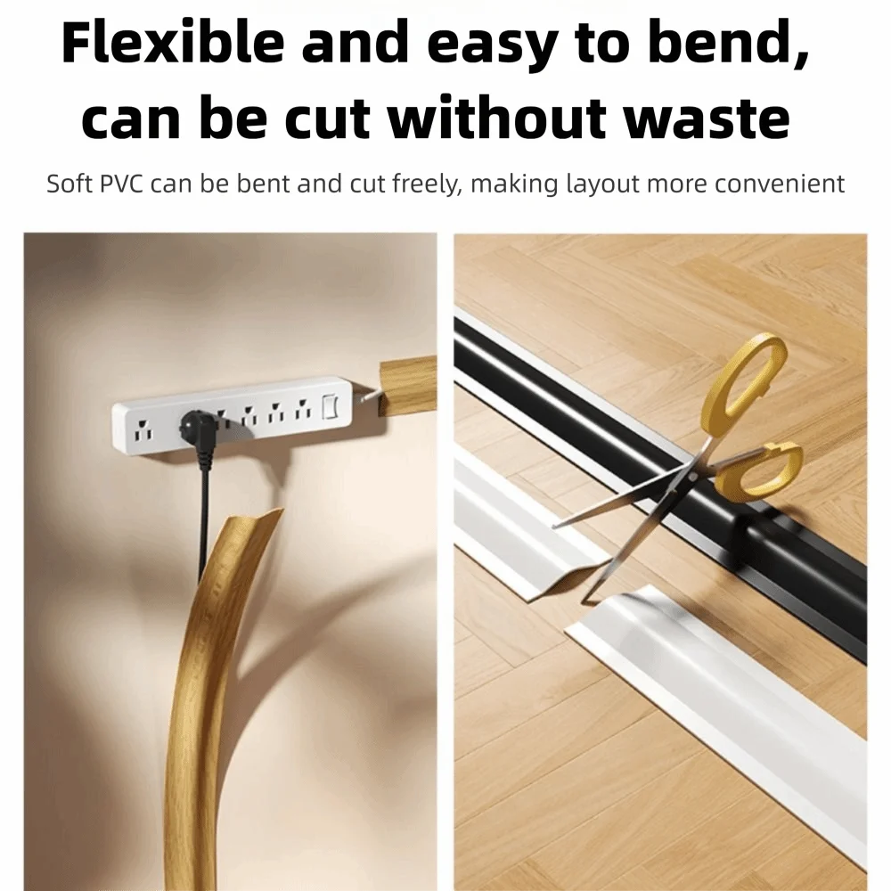 PVC Floor Cord Cover – Flexible Cable Management Wire Hider