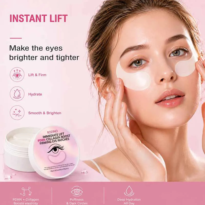 ROZINO 60-Pc PDRN Collagen Eye Patches – Lift & Brighten