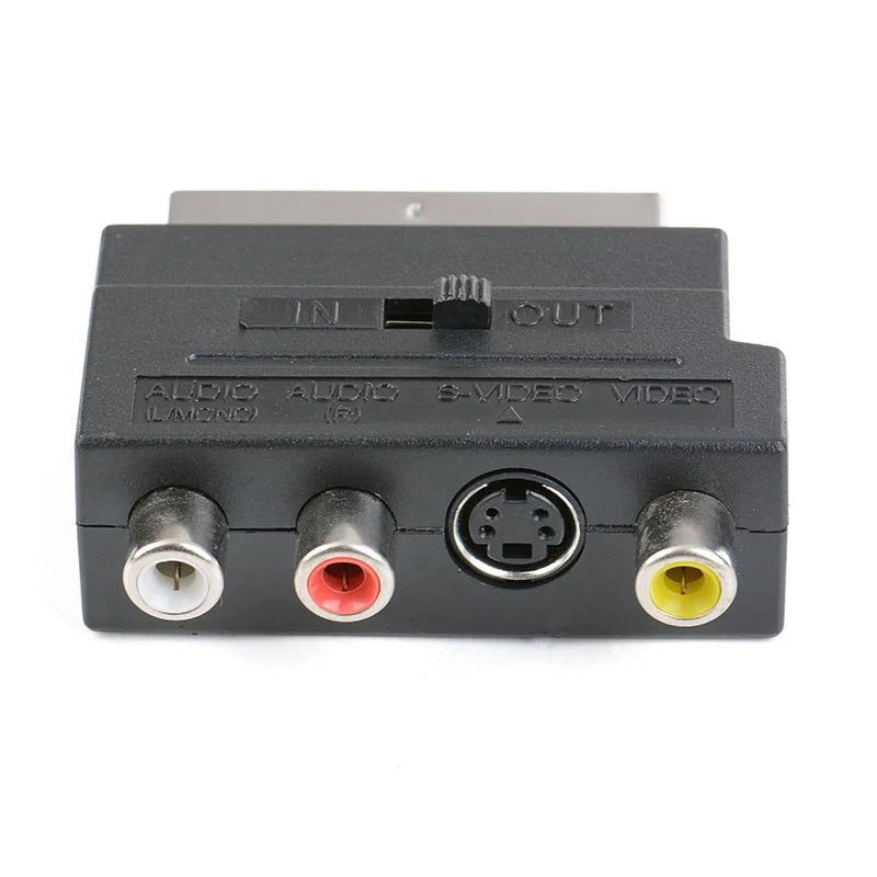 21-Pin RGB SCART to 3 RCA S-Video AV Adapter Converter