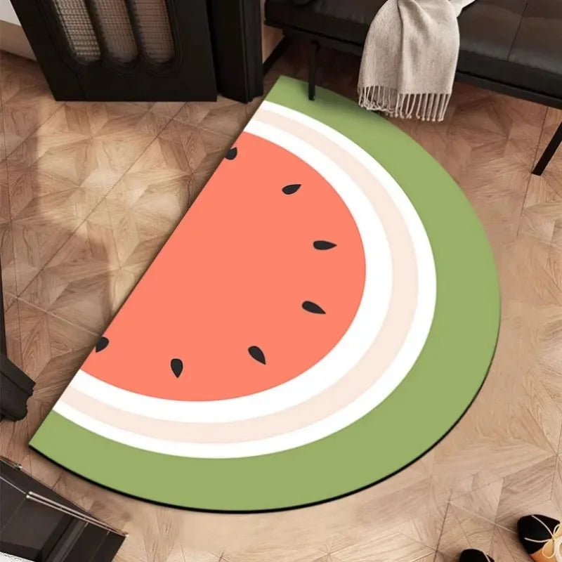 Semicircular Rainbow Floor Mat – Non-Slip Absorbent Door Mat