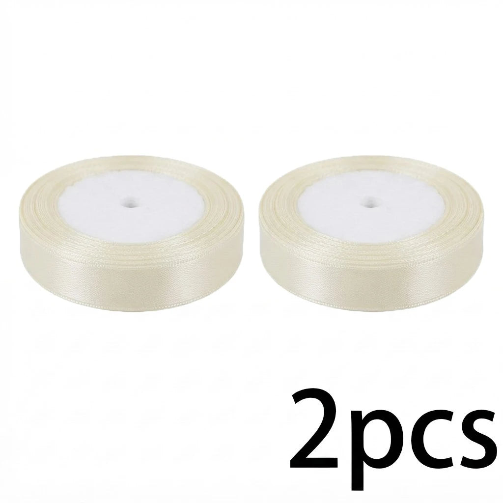 Ivory Satin Ribbon 25 Yards – Gift Wrap, Wedding & Holiday