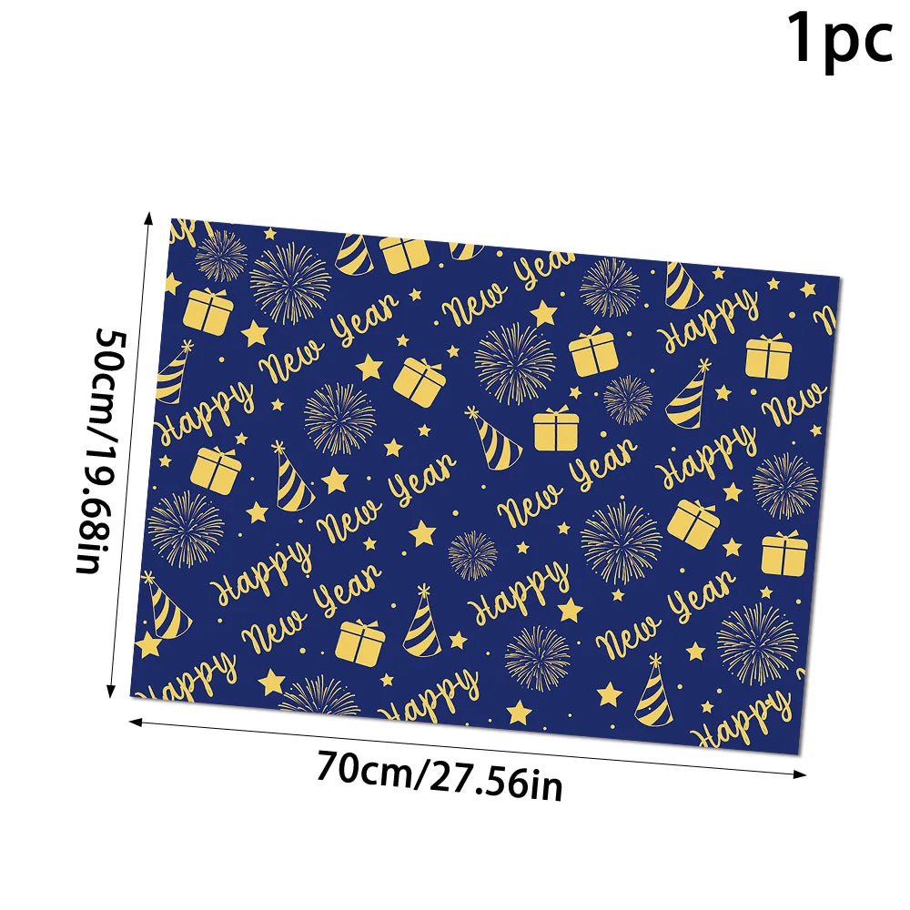 Christmas Kraft Gift Wrapping Paper – Black & Gold 50x70cm