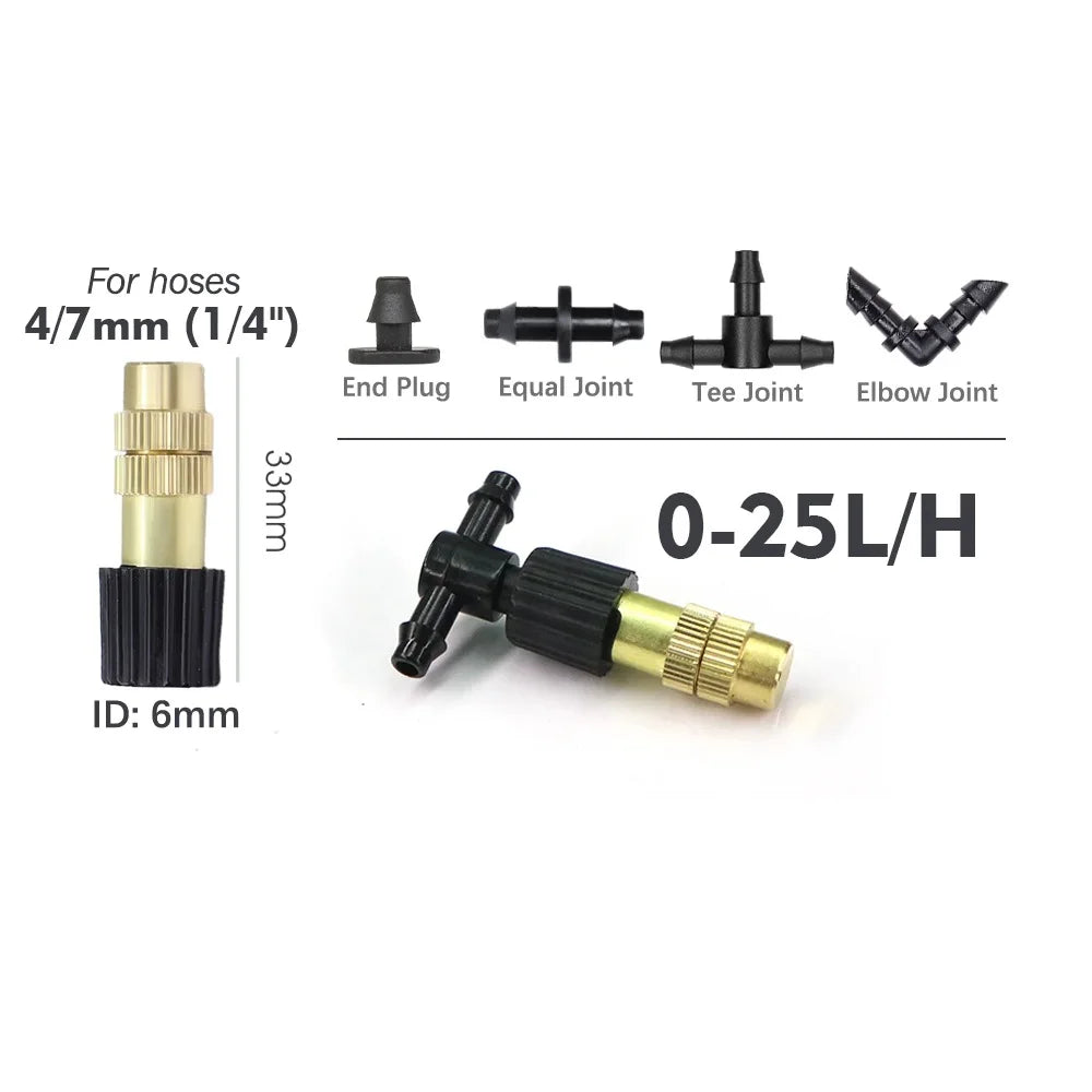 60W Self-Priming Pump Misting Cooling System | 1/4" Nozzle