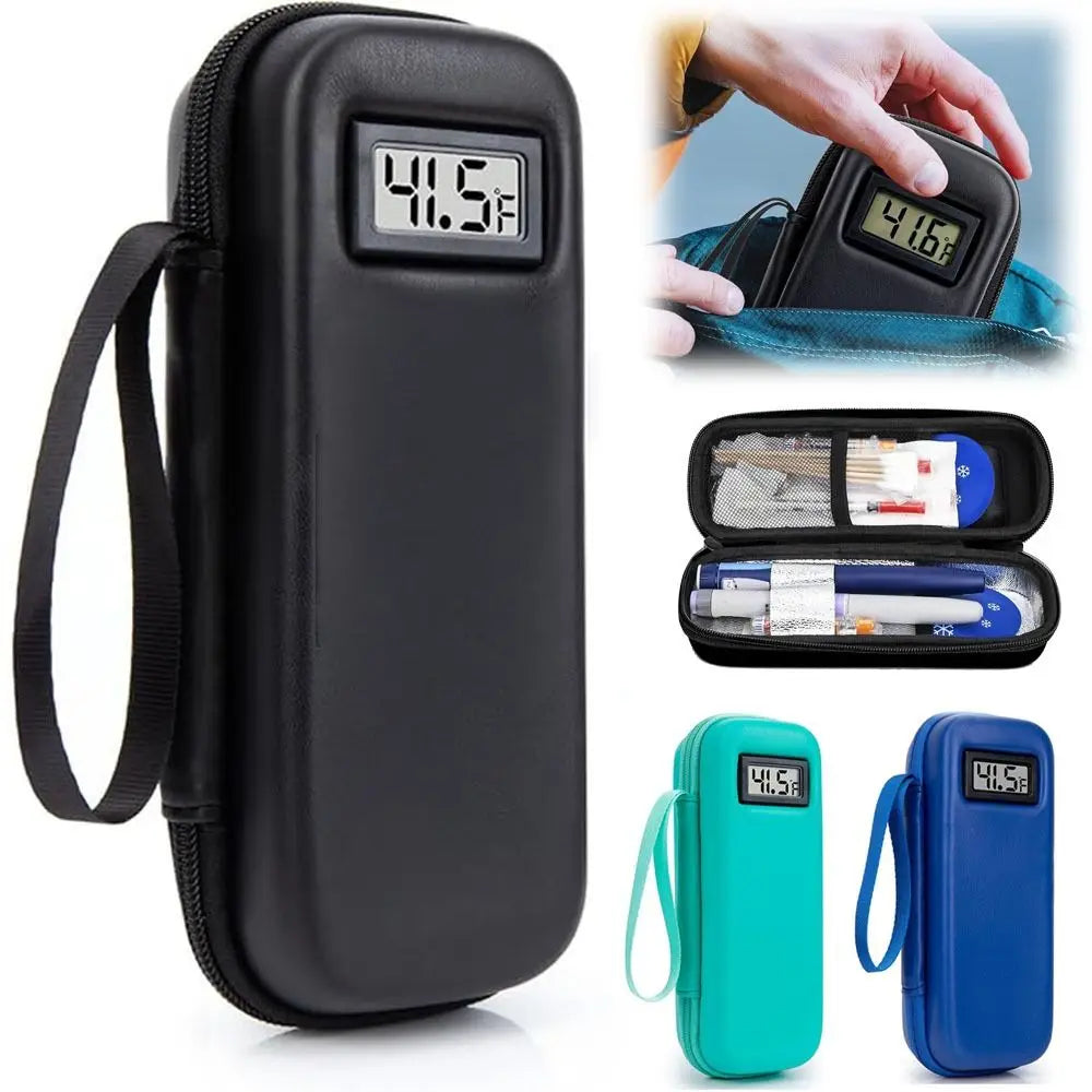 Insulin Cooler Travel Case with Thermometer | Insulated Bag