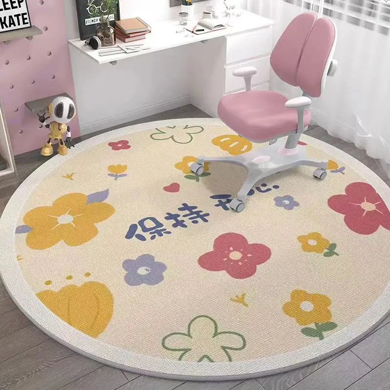 Space Round Rug – Rocket Astronaut Planets Stars Floor Mat