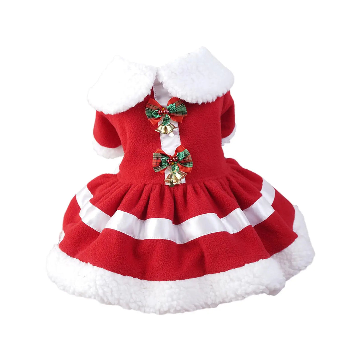 Dog Christmas Costume Dress – Fleece Santa Outfit Small Dogs