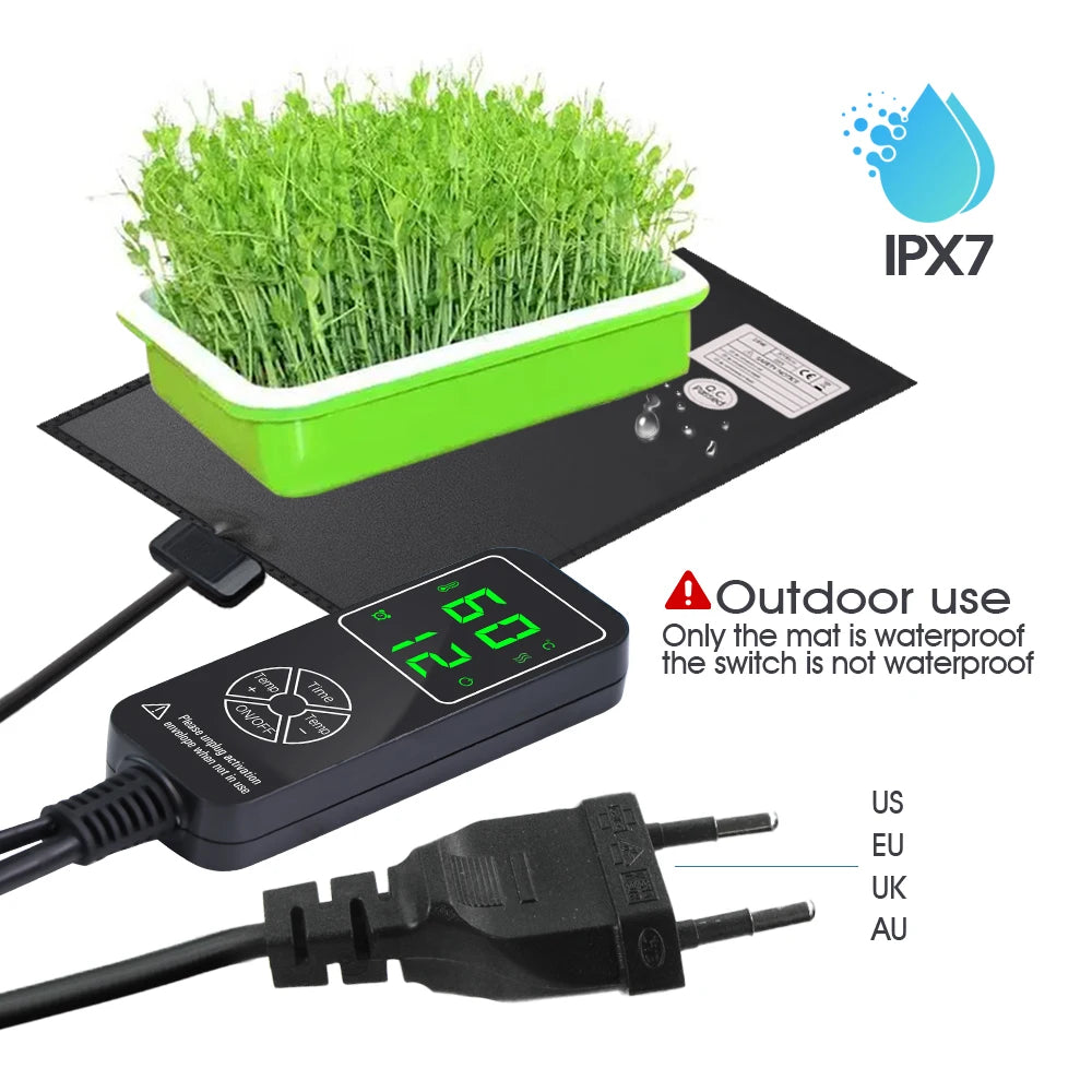 Reptile & Plant Heating Pad | LCD Thermostat, IPX7, Timer