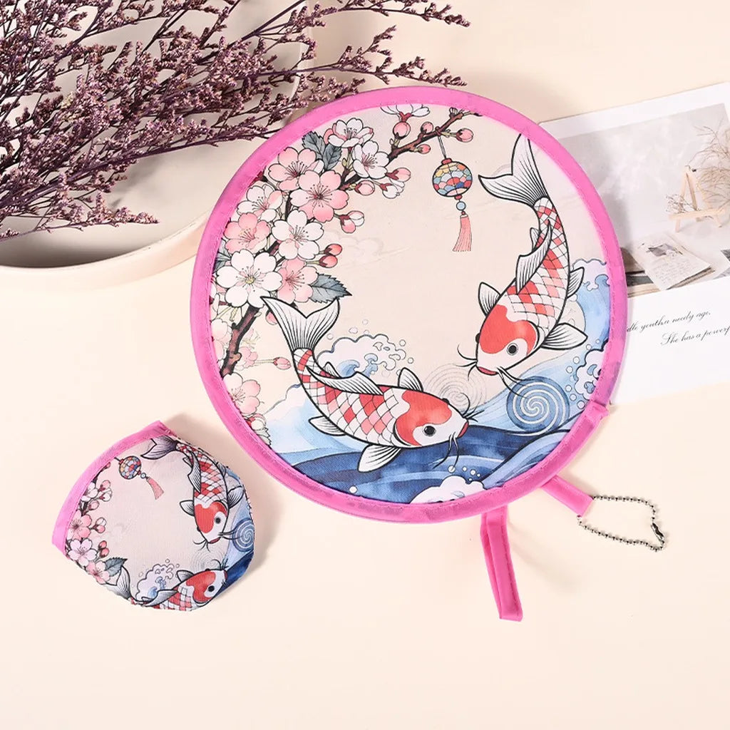 Portable Foldable Hand Fan – Stylish Oxford Cloth, 16-Rib