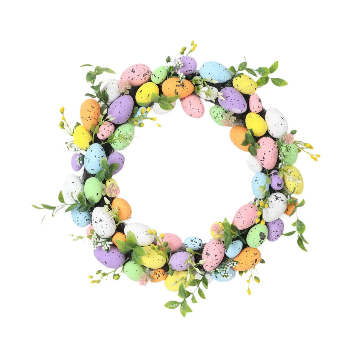 Spring Easter Door Wreath – Artificial Flower Garland with Eggs