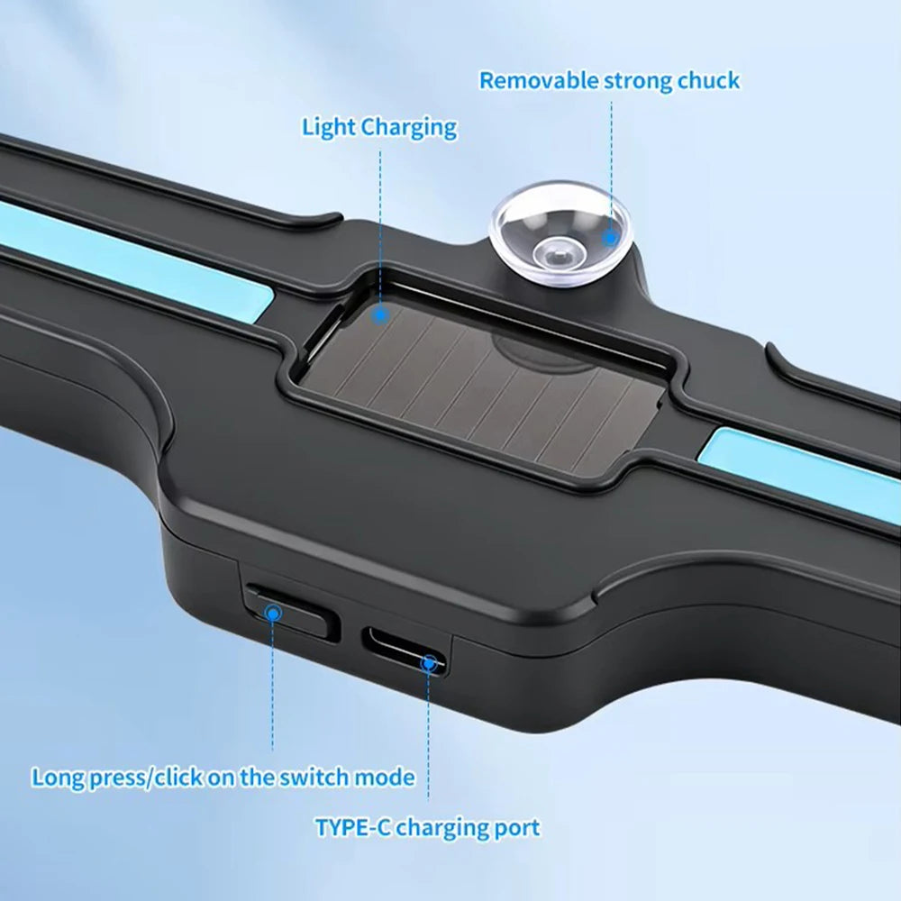 Solar LED Car Warning Light – Ice Blue Ambient Strip IP68