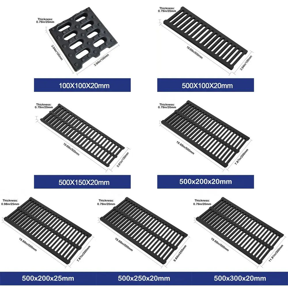 High-Strength Resin Trench Cover – Black Plastic Drain Grate