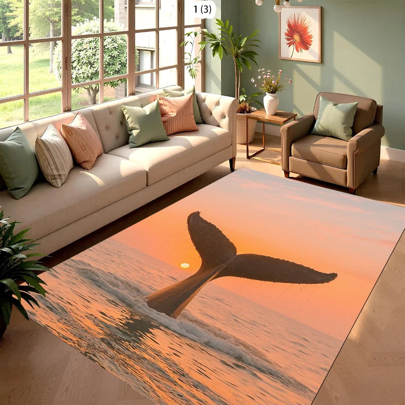 Shark Print Non-Slip Floor Mat | Underwater World Area Rug