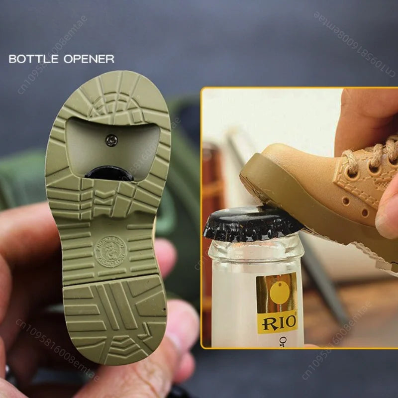Windproof Butane Keychain Lighter – Leather Boot Novelty Design