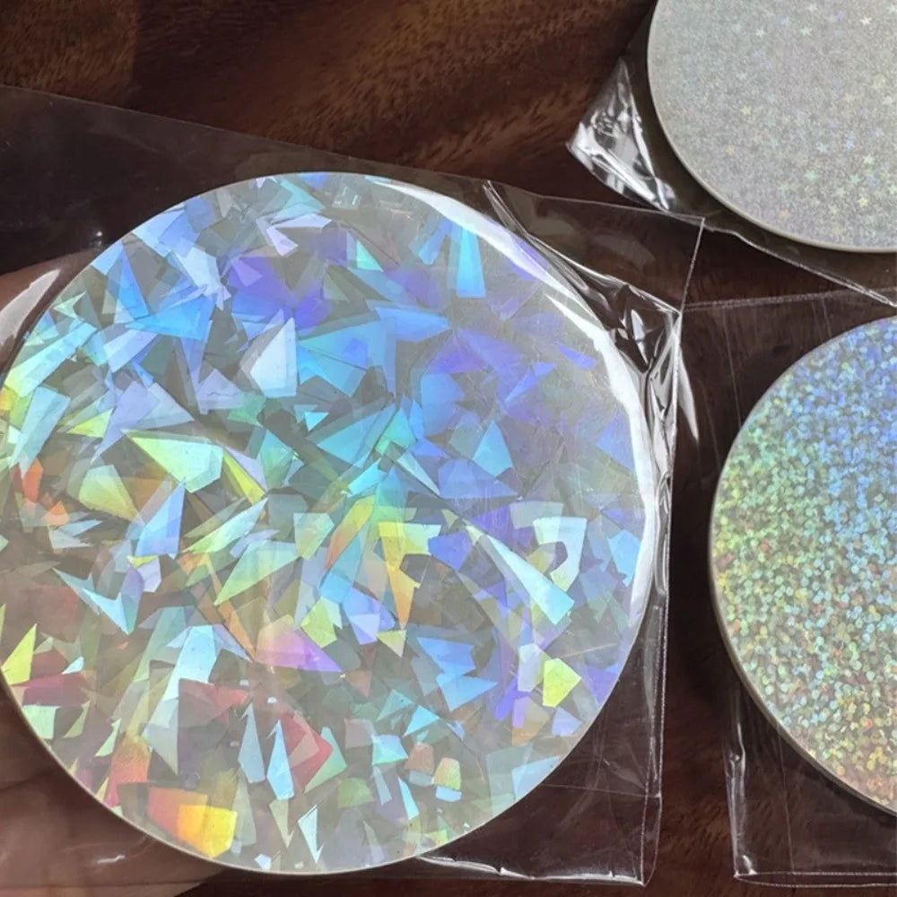 100-Pack Laser Film PVC Badge Covers – 58mm Star Pattern DIY