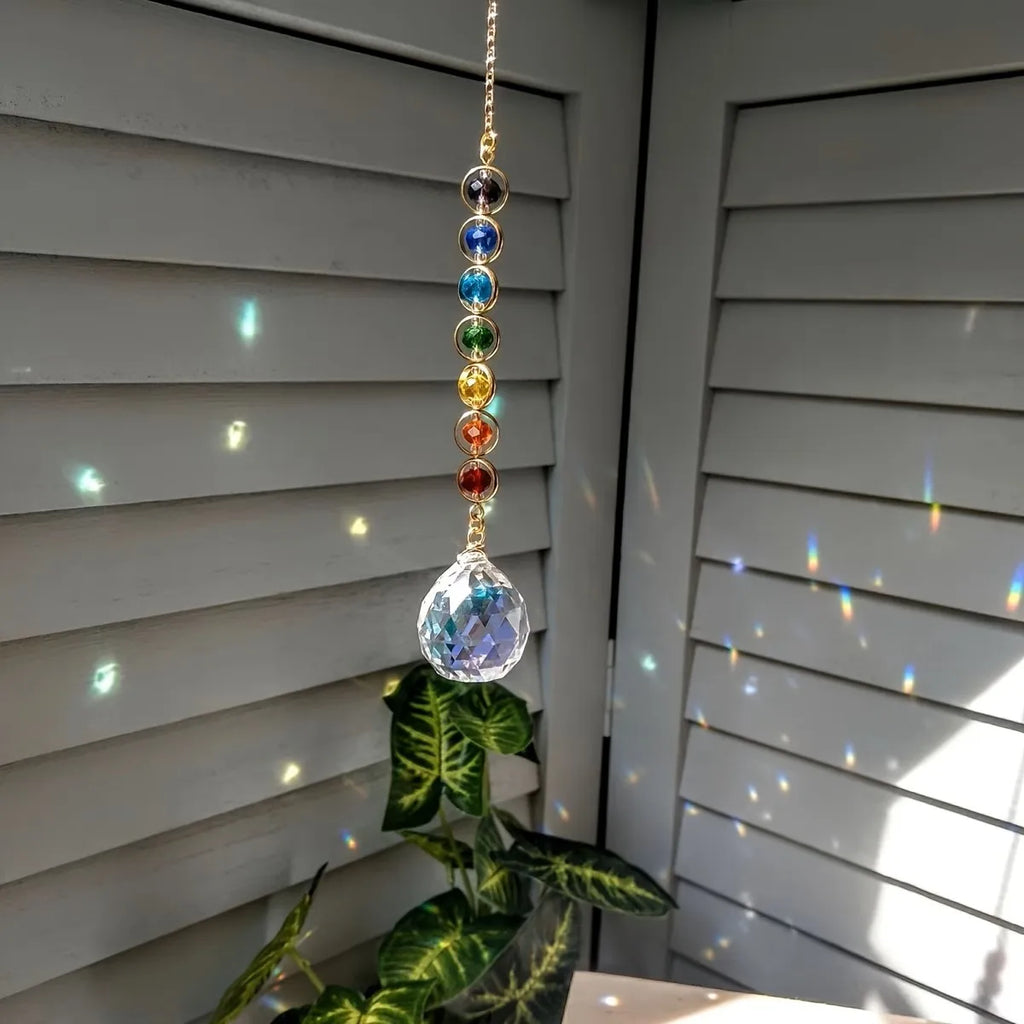 Crystal Sun Catcher Rainbow Maker Prism with Hanging Chain