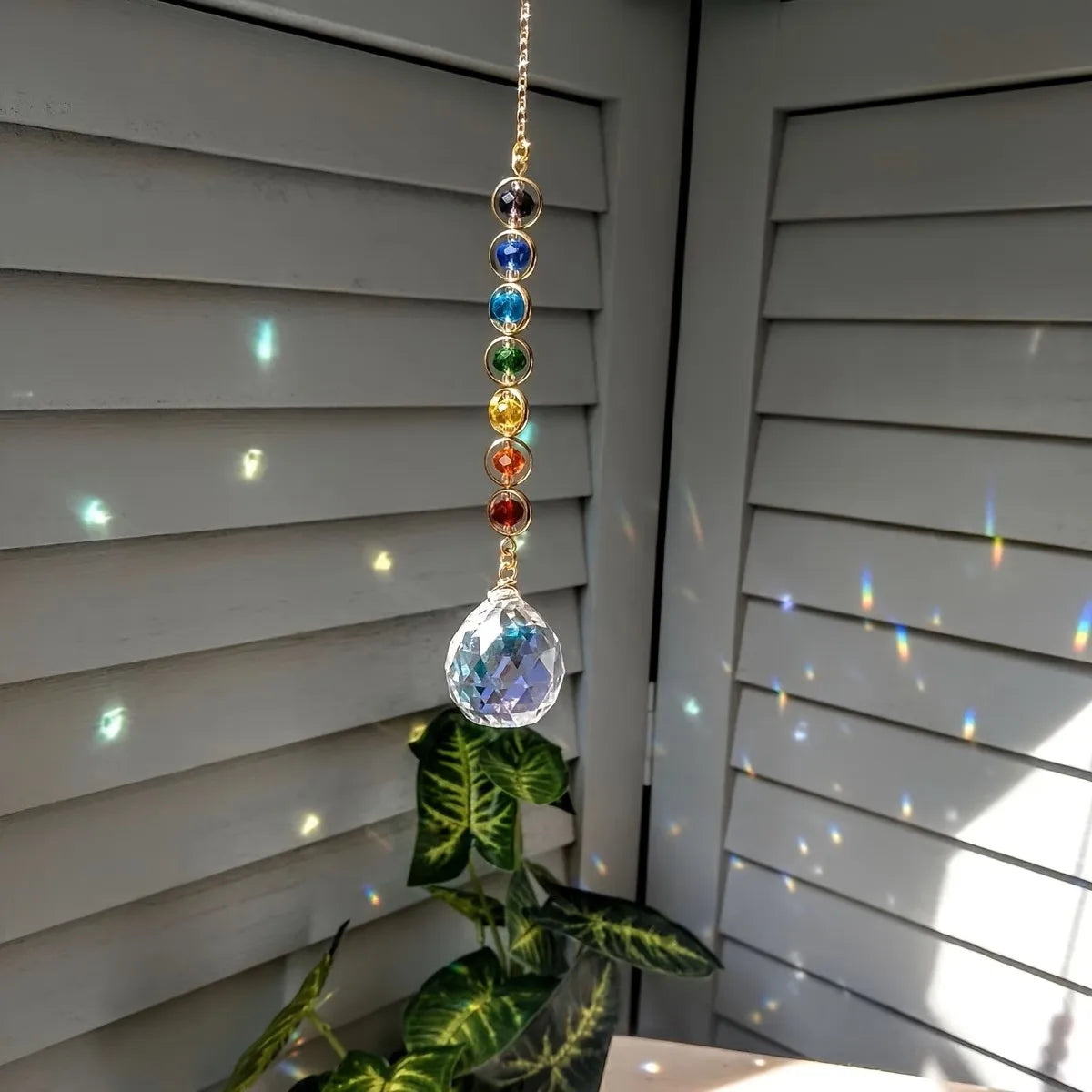 Crystal Sun Catcher Rainbow Maker Prism with Hanging Chain