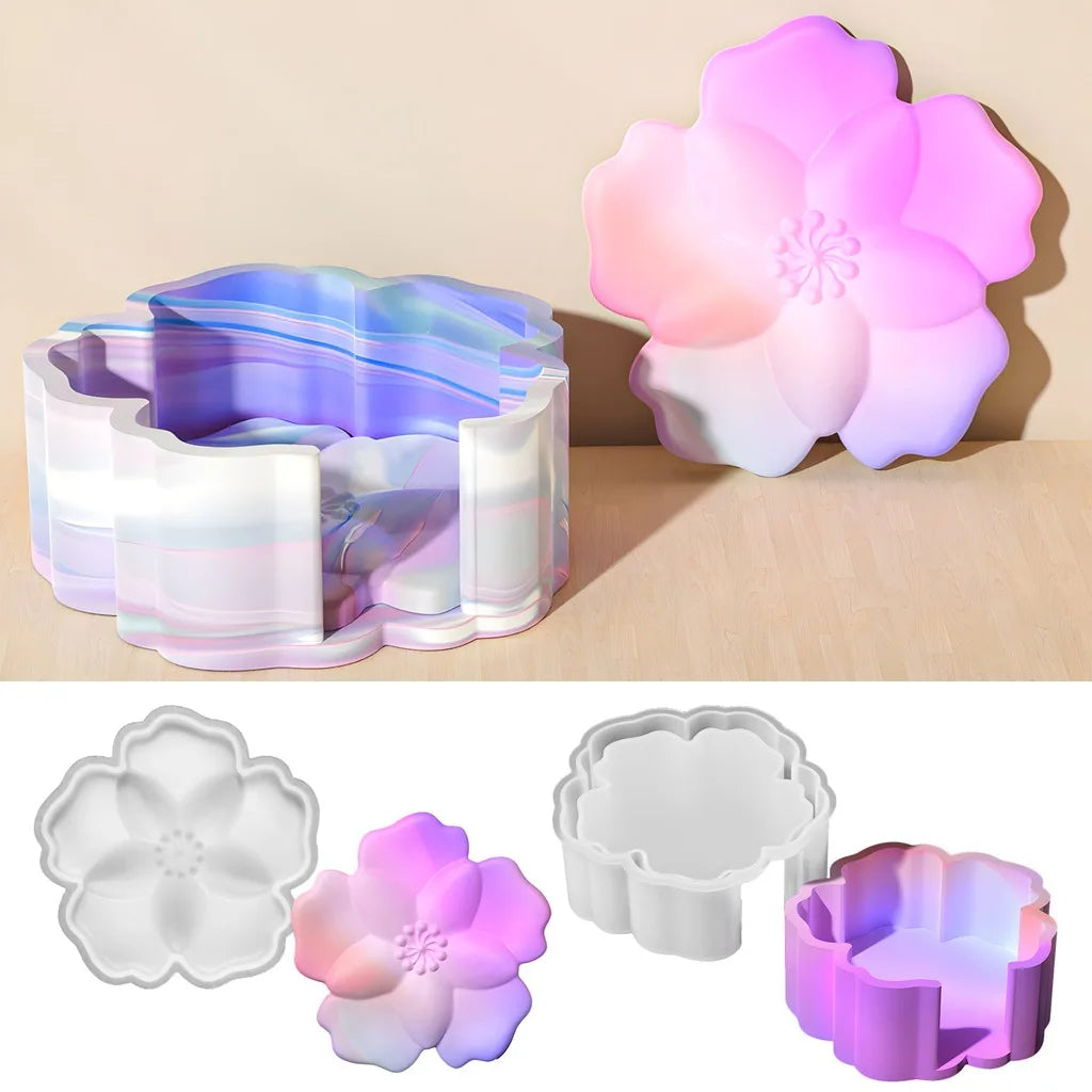 Flower Silicone Resin Mold Set – Coaster & Storage Box DIY