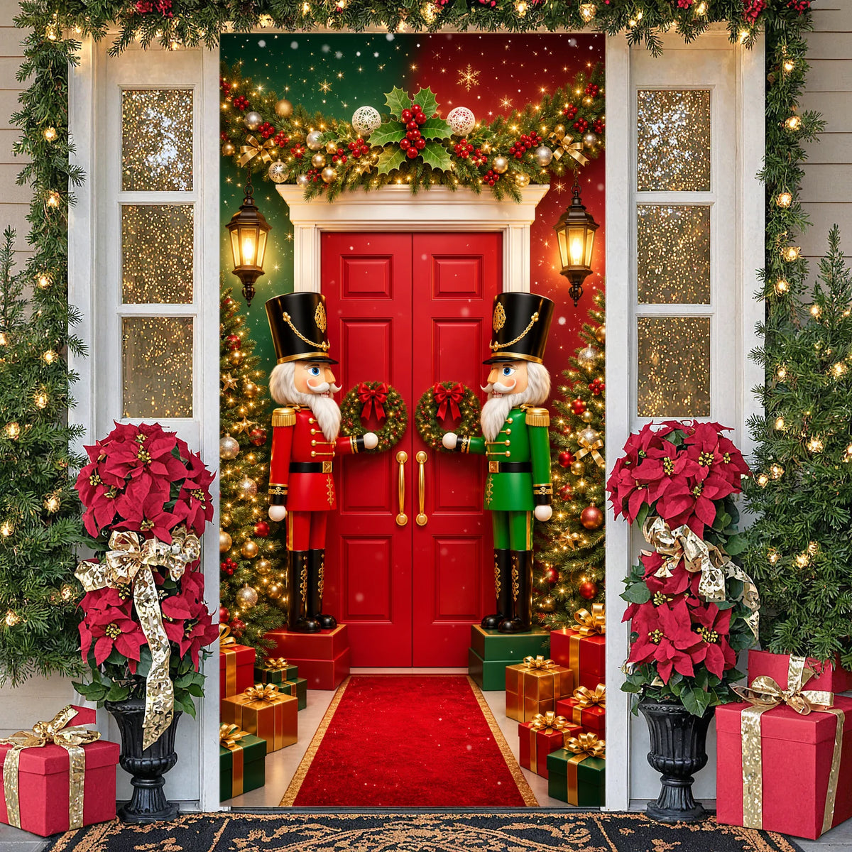 Christmas Photo Backdrop Banner – Red & Green Holiday Party