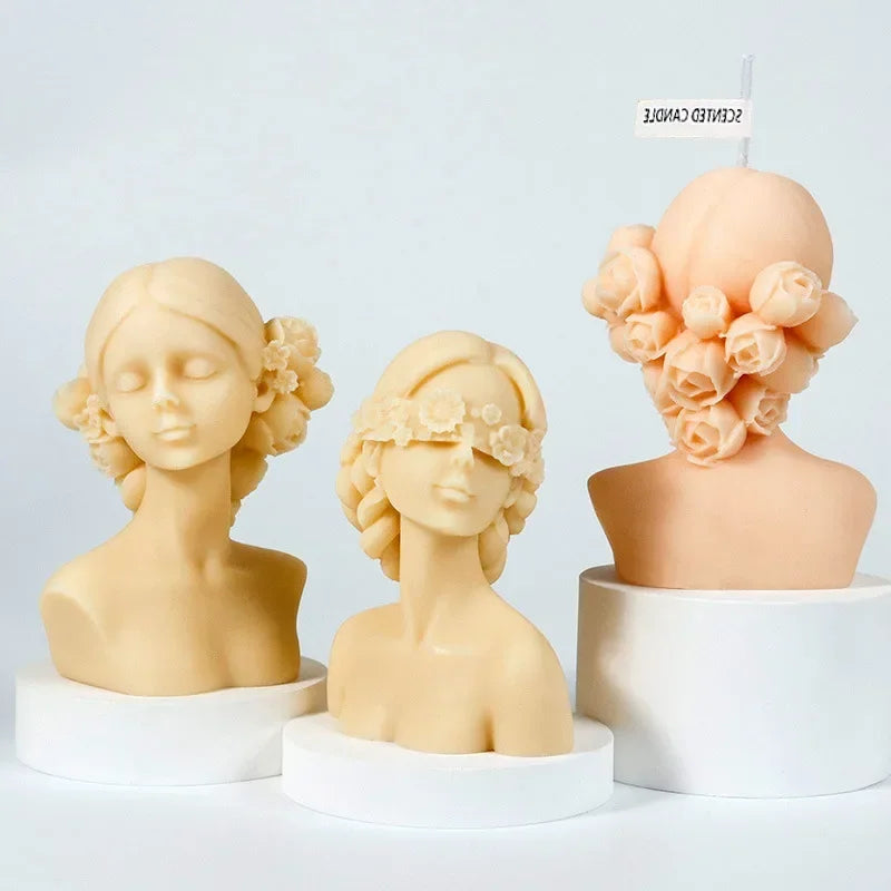 3D Girl Statue Silicone Mould – Candle, Soap & Resin Craft