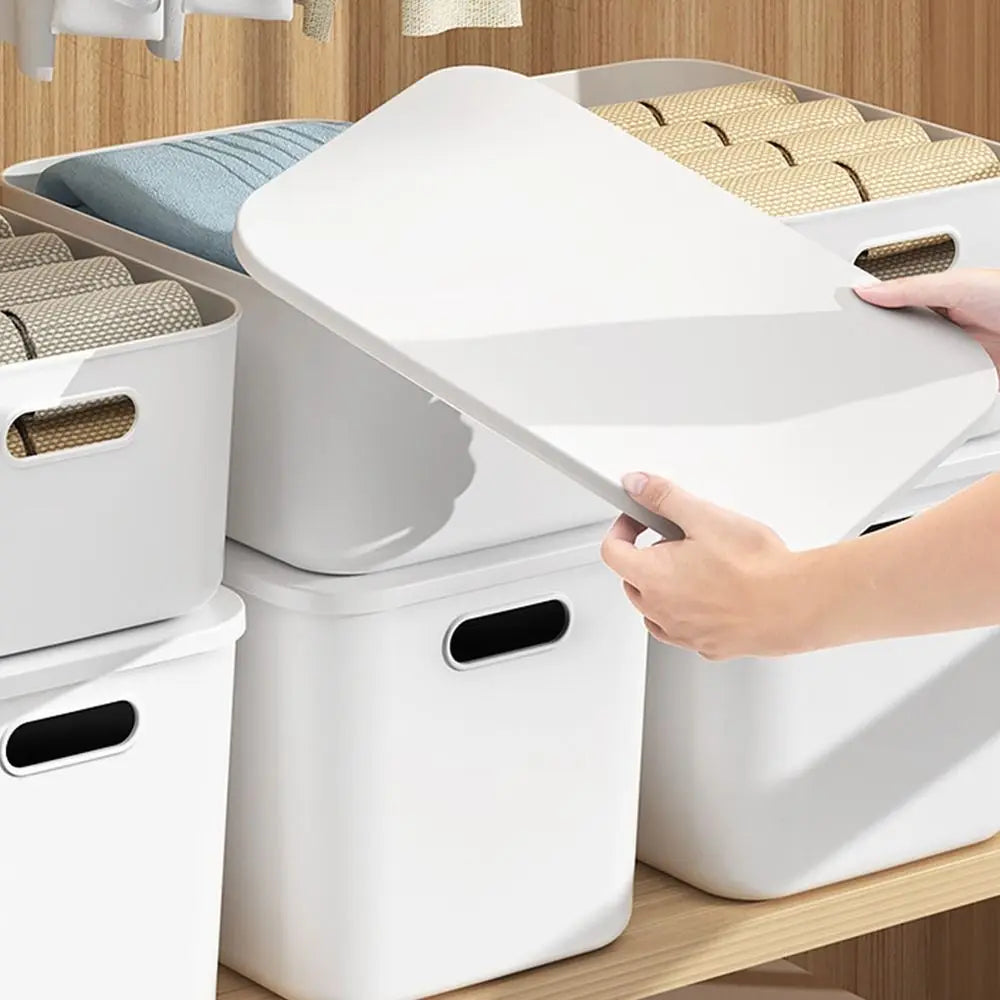 Stackable Storage Box with Lid – Plastic Home Organizer
