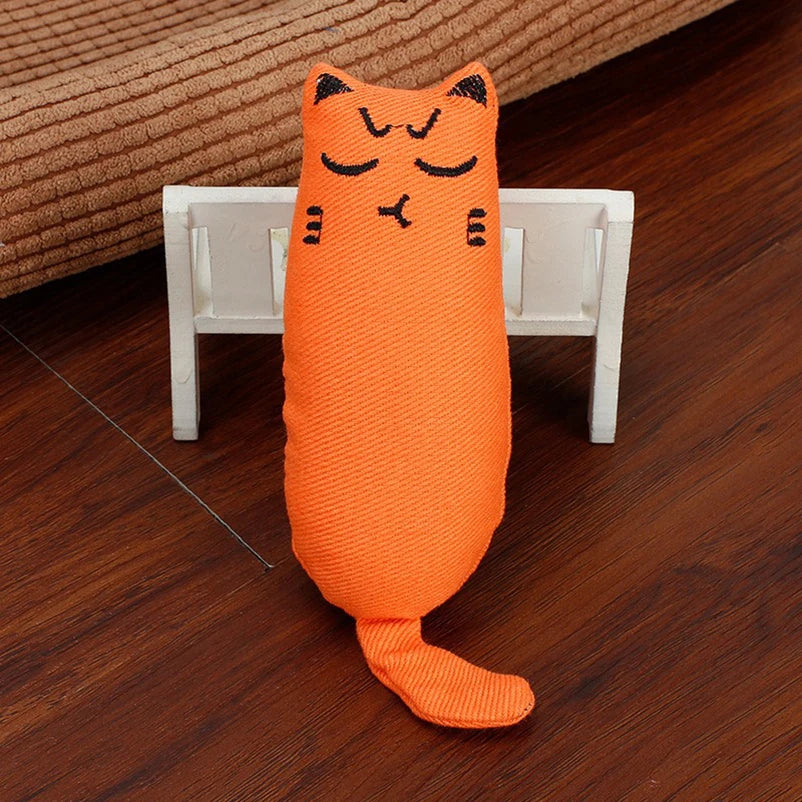 Soft Plush Catnip Thumb Pillow Toy – Interactive Cat Teether