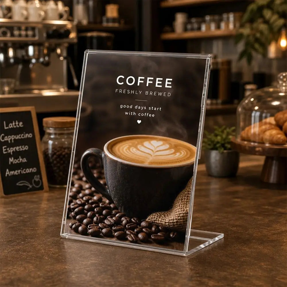 A4/A5 Clear Acrylic L-Type Table Sign & Menu Display Stand