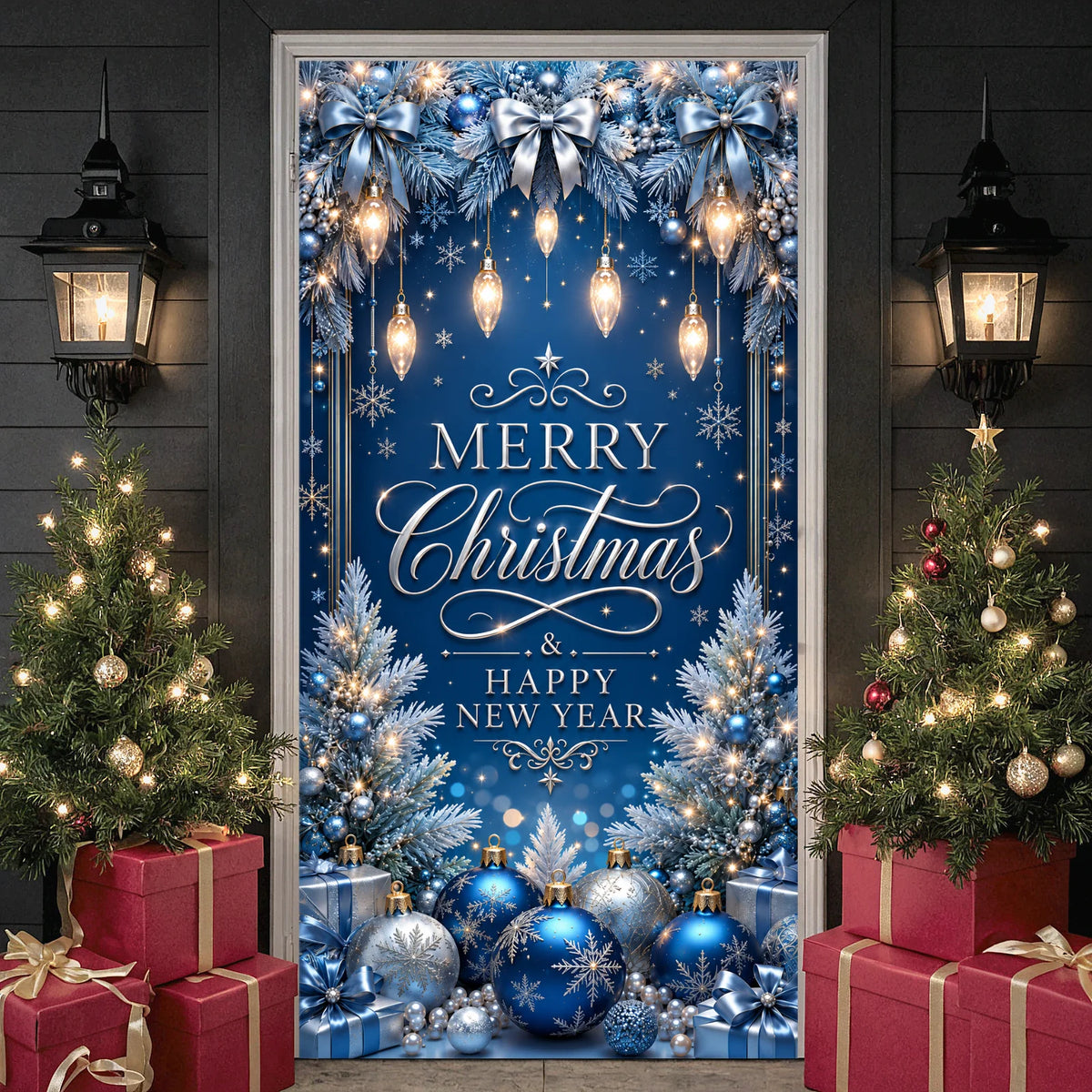 Christmas Snowflake Party Backdrop – Holiday Photo Prop Banner