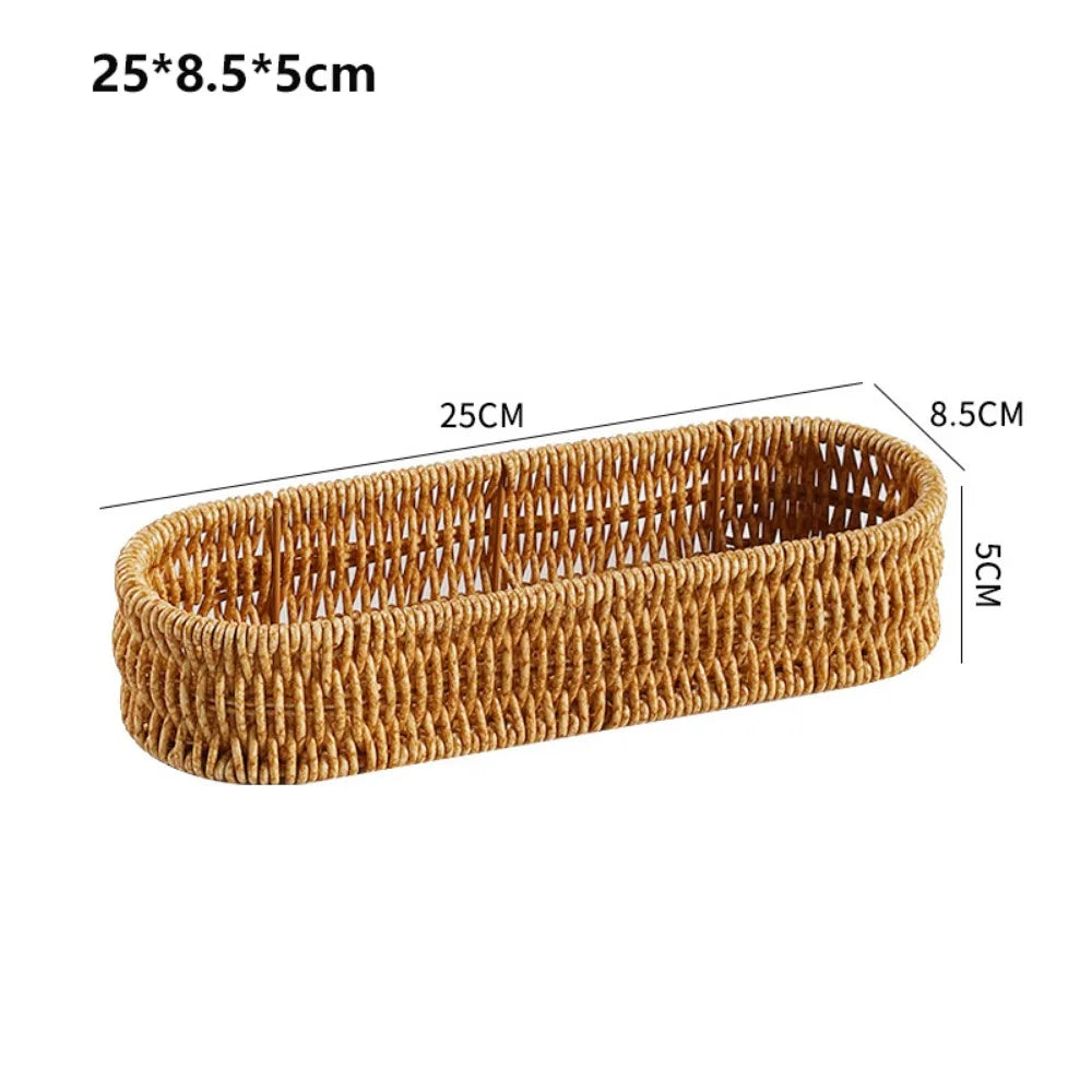 Woven Rattan-Style Basket – Bread, Fruit & Storage | 12 Styles