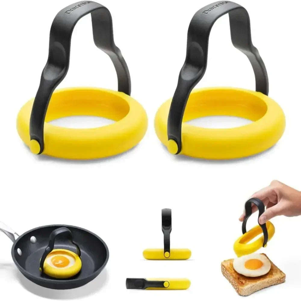 3-in-1 No-Leak Fried Egg Ring Mold with Flip Handle