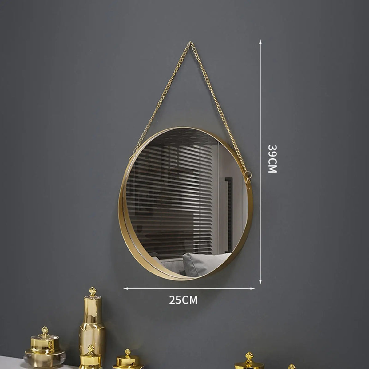 Kesoto Gold Round Wall Mirror – Boho Bedroom & Living Room