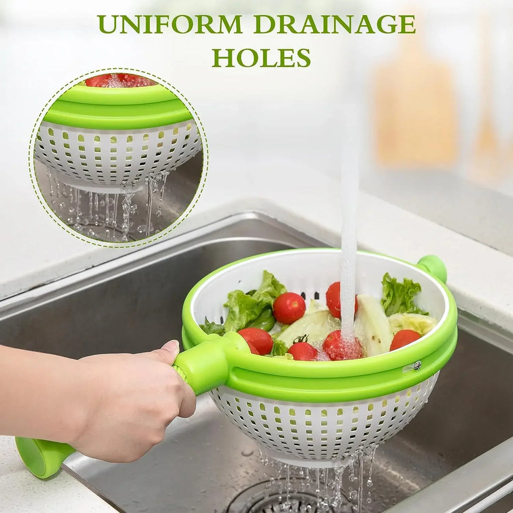 Folding Salad Spinner & Vegetable Drainer Basket | Large Capacity
