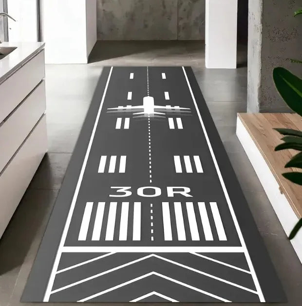 Kids Airport Runway Playmat Rug – Aviation Airplane Theme