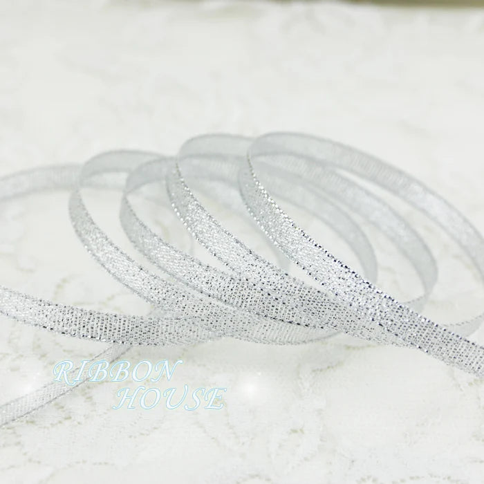 5-Pack 6mm Gold & Silver Polyester Ribbon – Christmas Wrap