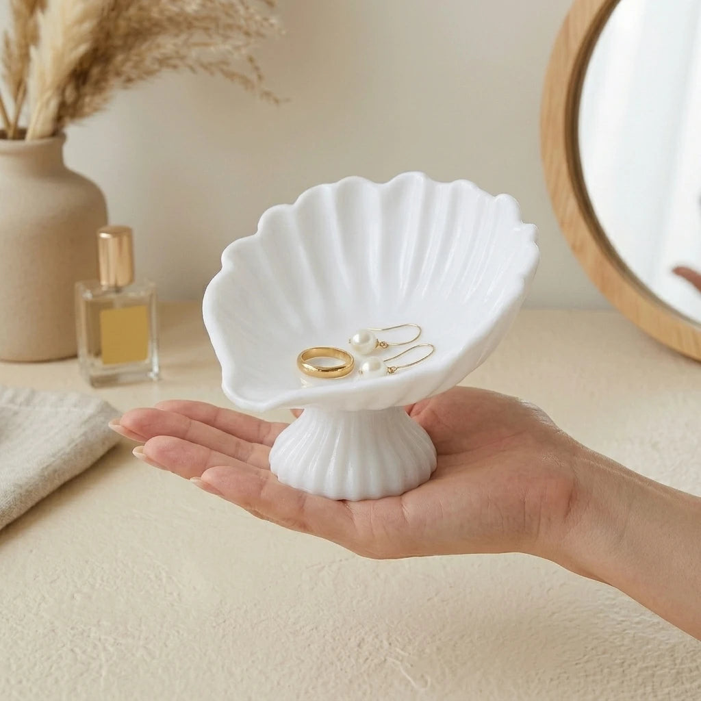 Shell-Shaped Jewelry Dish – Ring & Trinket Organizer Tray