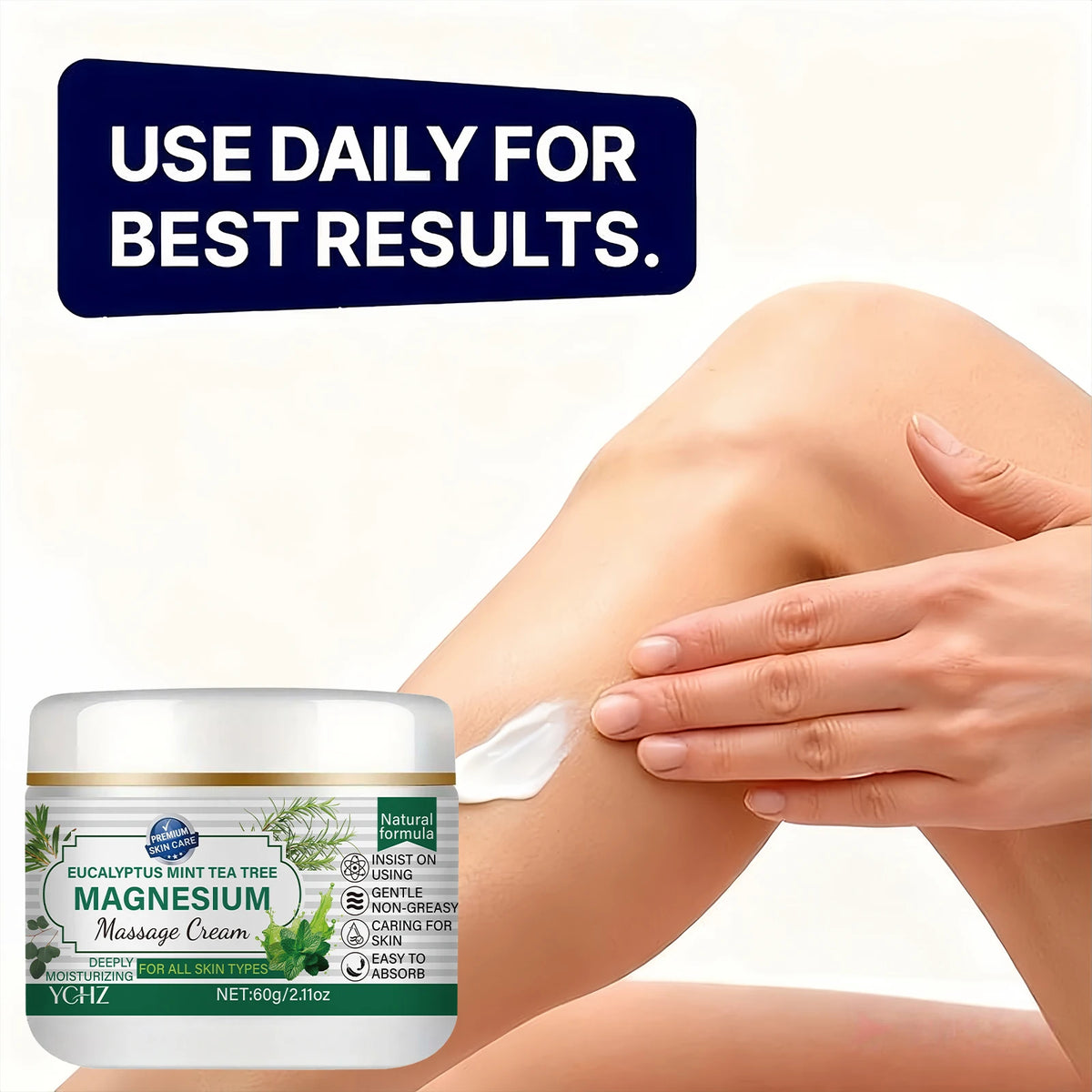 YCHZ Magnesium Body Cream – Lavender & Coconut Oil, 60g