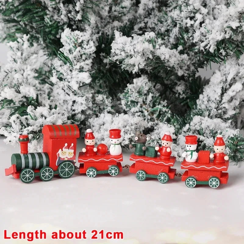 Wooden Christmas Train Ornament – Festive Desktop Décor Gift