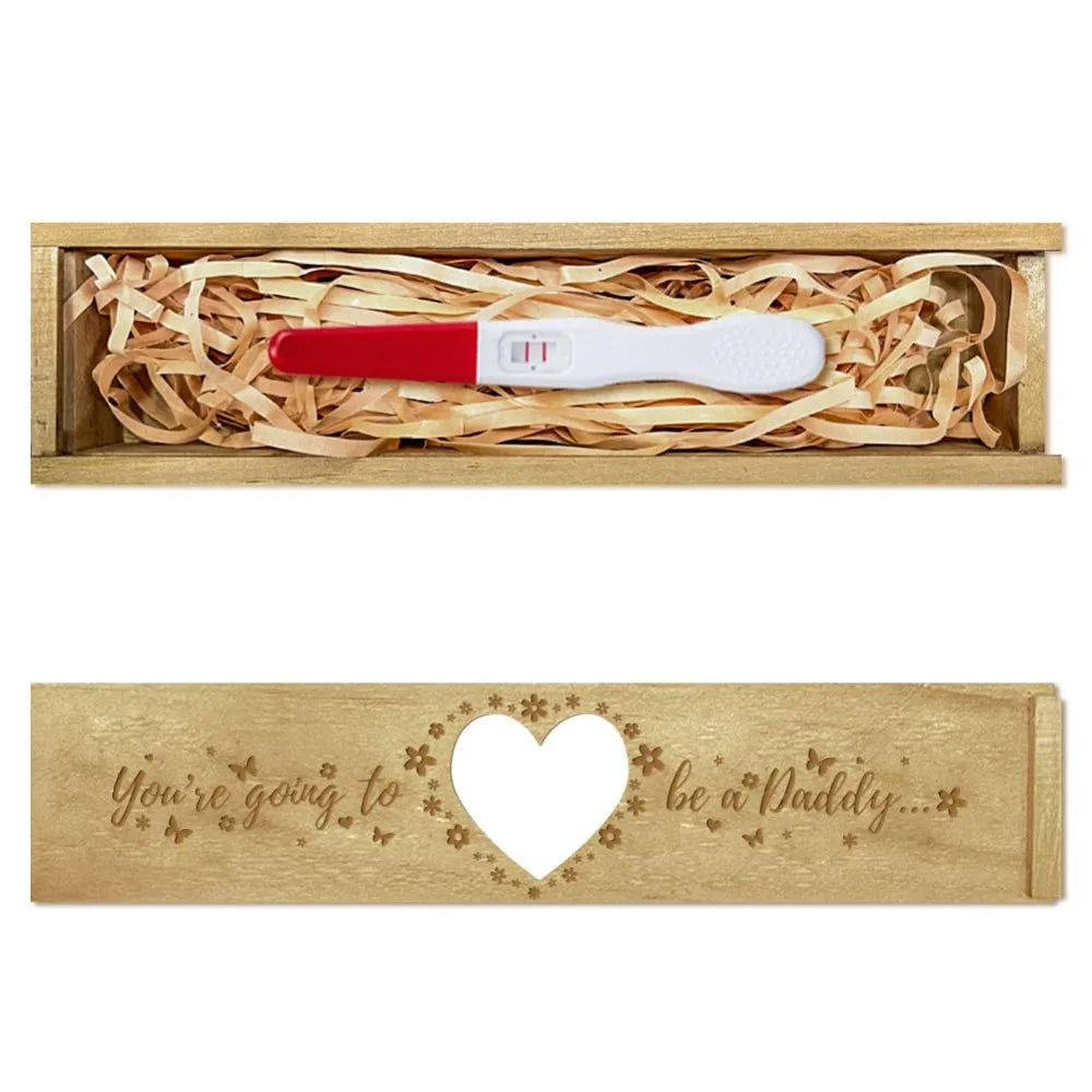 Wooden Pregnancy Test Keepsake Box | Announcement Gift