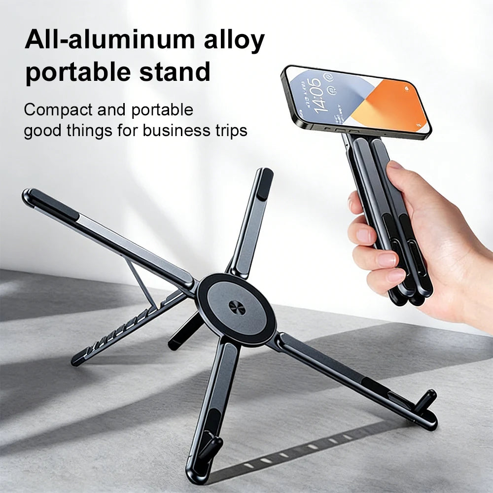 AKABEILA 3-in-1 Magnetic Phone Holder Foldable Tripod Stand