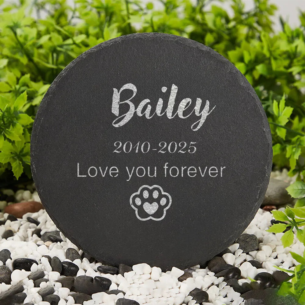 Personalized Engraved Slate Garden Stone – Custom Dog Name