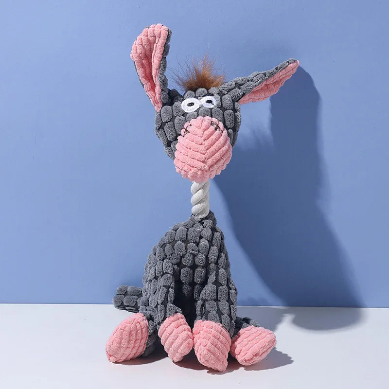 Cute Animal Plush Squeaky Dog Toys – 9 Styles for Puppies