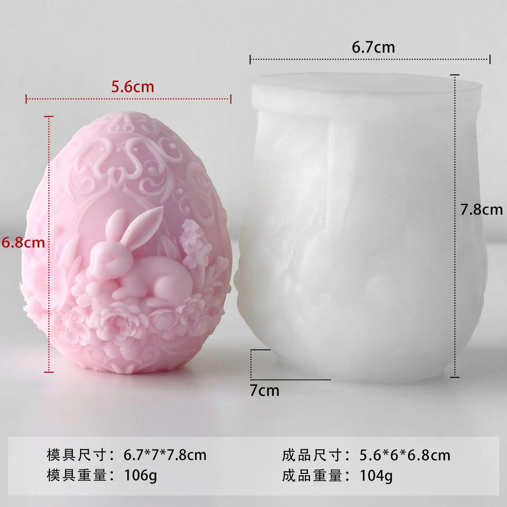 3D Easter Bunny Silicone Mold – Candle Soap Resin Crafts