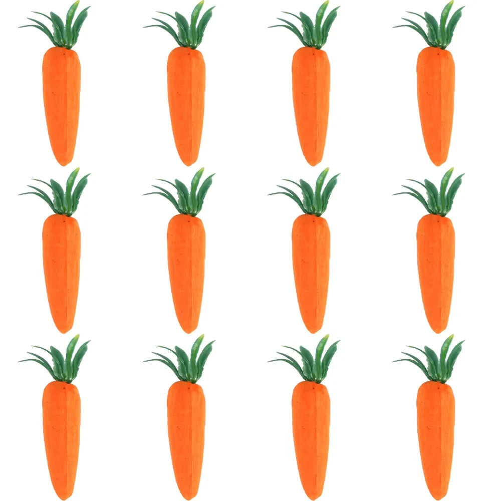 12-Pack Easter Foam Carrot Ornaments – Spring Party Décor