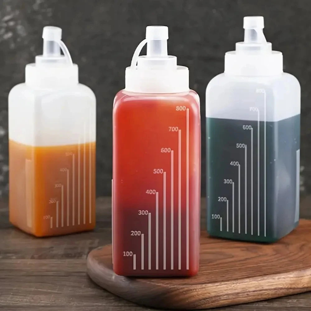 800/1000ml PE Squeeze Bottle – Leak-Proof Condiment Dispenser