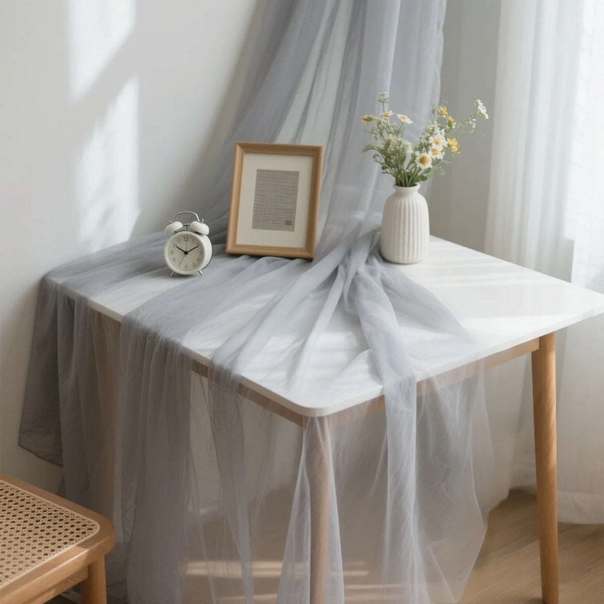 Pearl Tulle Fabric – Soft Mesh Yarn for Weddings & DIY Decor