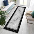 Black Gold Marble Runner Rug – Greek Key Non-Slip Carpet