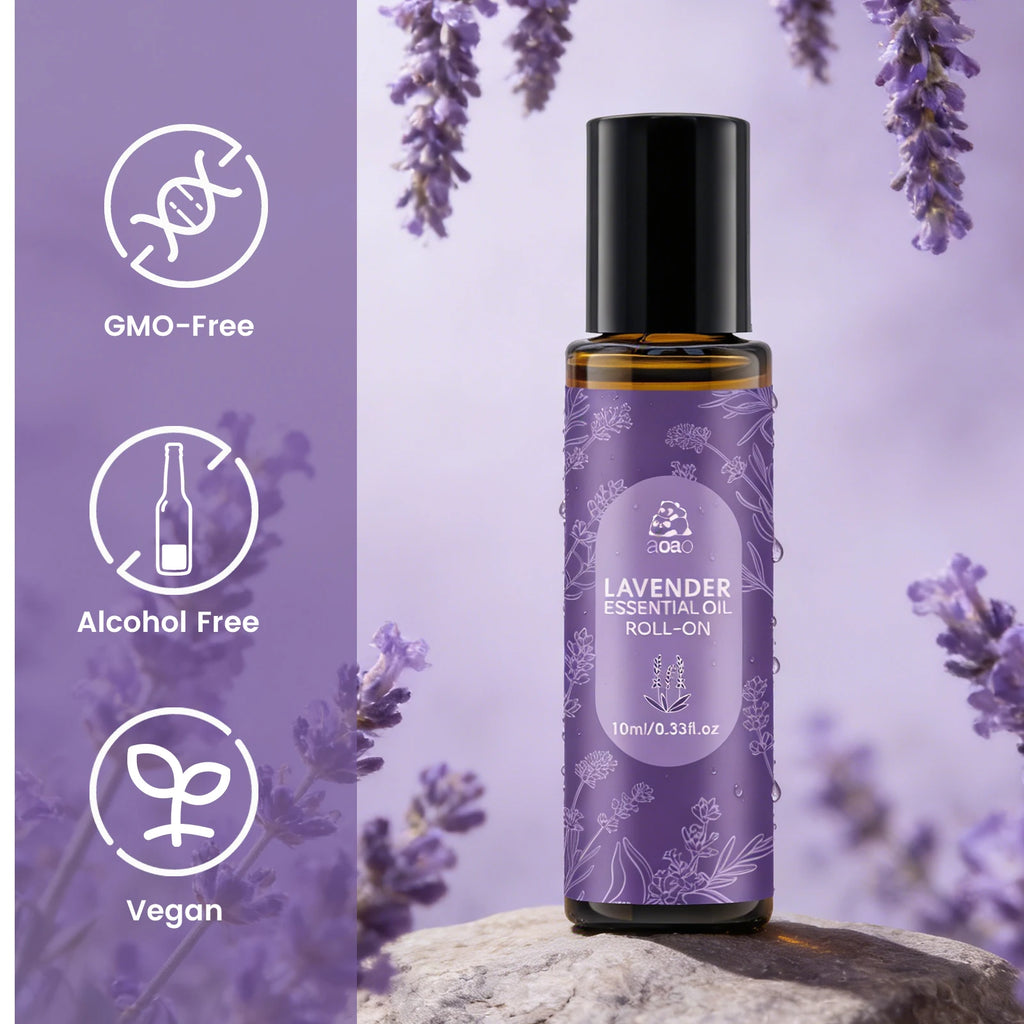 Lavender Essential Oil Roll-On | Portable 10ml Massage Oil