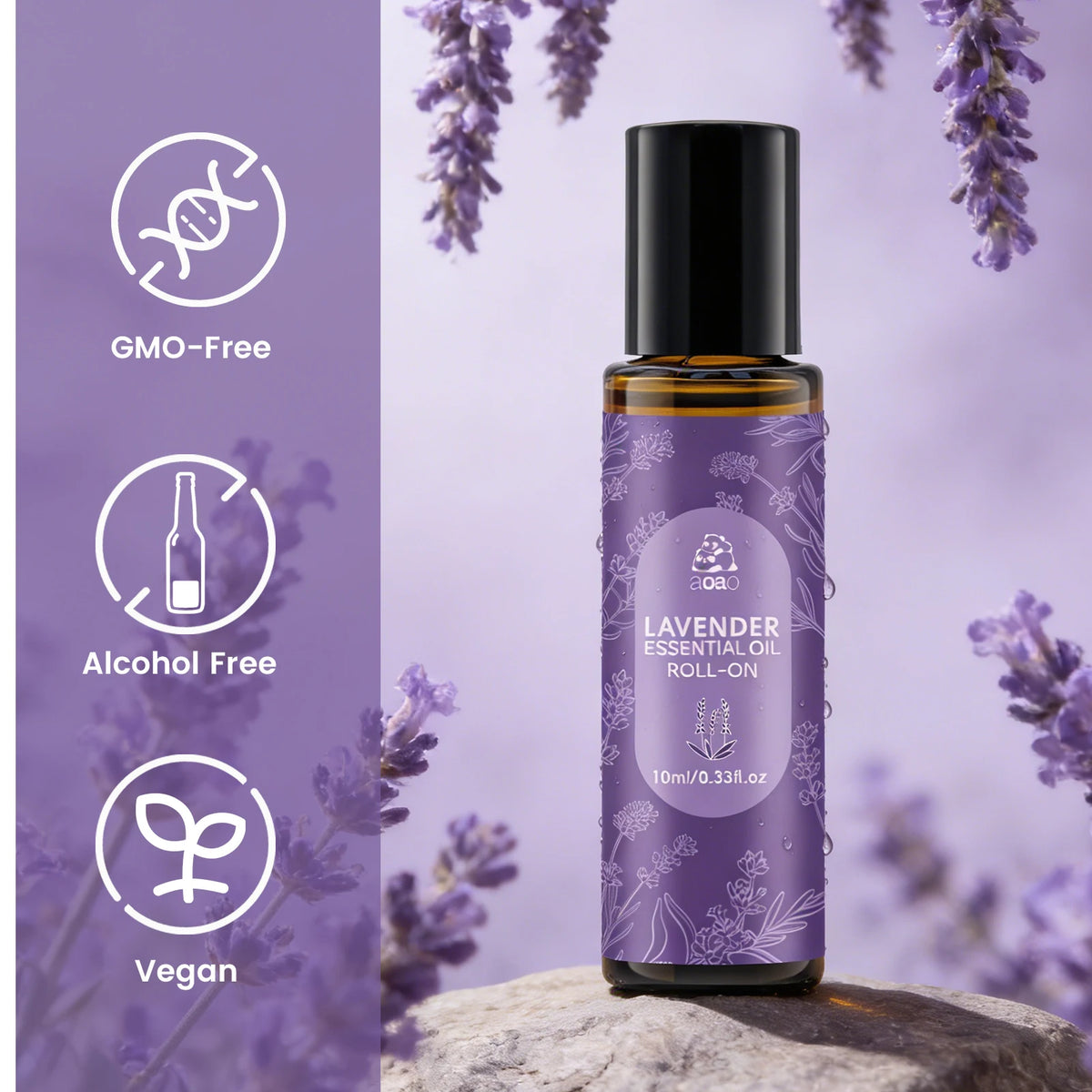 Lavender Essential Oil Roll-On | Portable 10ml Massage Oil